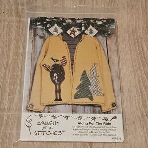Along For The Ride 12" Moose Flannel Tree Applique Design Sewing Pattern New